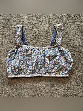 American Eagle Ditsy Floral Smocked Crop Top Womens Medium